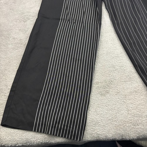 VTG Biya Johnny Was Wide Leg Pants Women M Black Pinstripe Grunge Lagenlook Goth - Picture 4 of 19