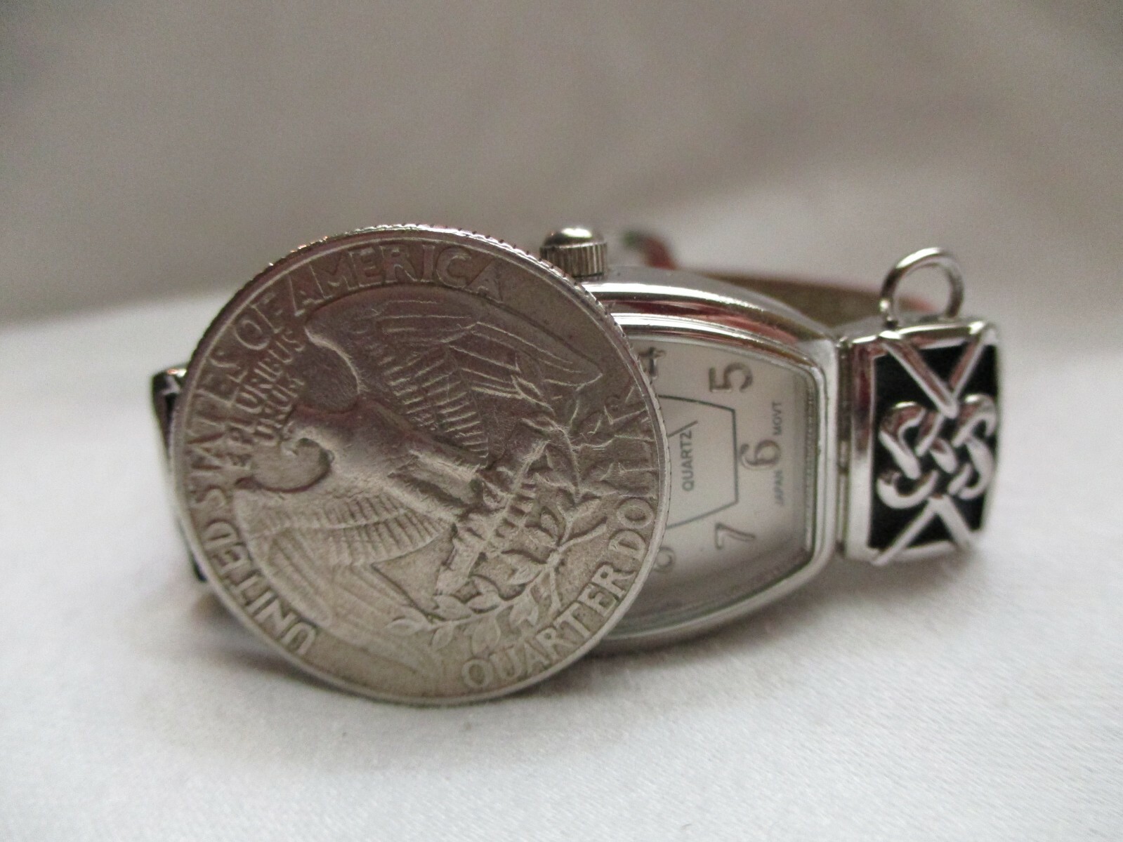 Geneva Wristwatch Silver Tone Rectangular Face Re… - image 6