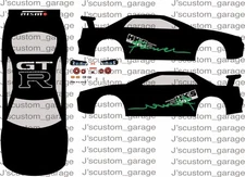 Nissan skyline HKS Nismo green 1/64 custom water slide decal for hot wheels
