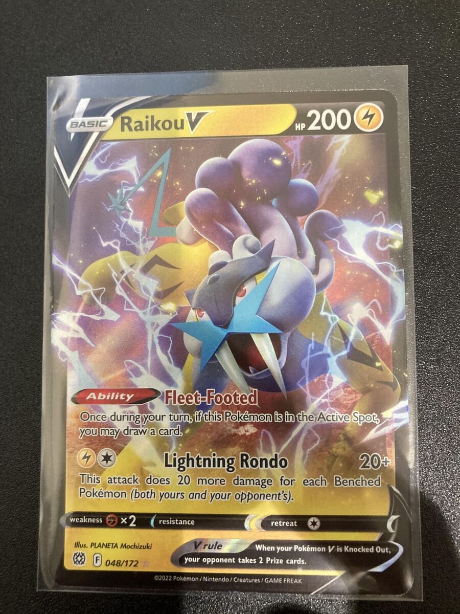 Raikou V 048/172 Ultra Rare Brilliant Stars Pokemon Card Near Mint