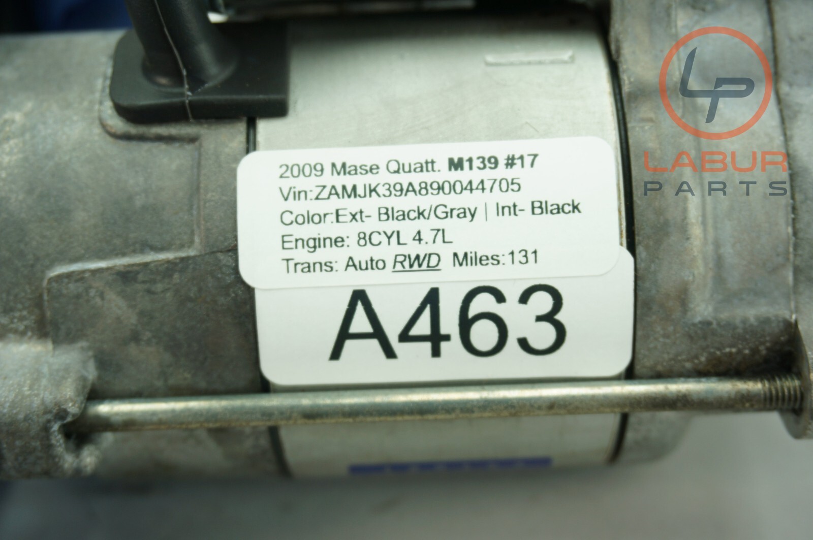 M139 03-19 Maserati GranTurismo Quattroporte Engine Motor Starter  A463