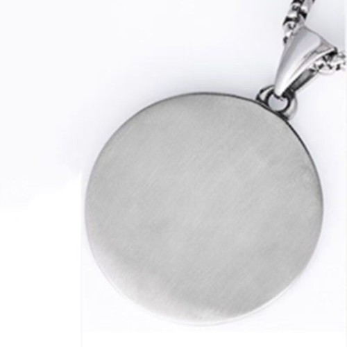 Vintage Titanium Steel Saint George Dragon Slayer Round Pendant Necklace - Picture 7 of 8