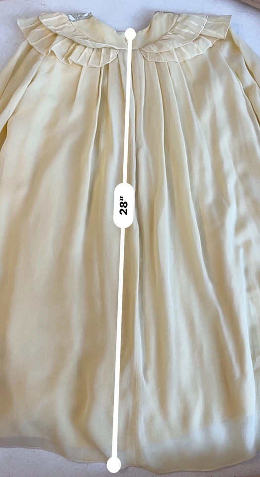 $730 Chloe Kids SILK beaded dress BEAUTIFUL SOFT YELLOW Girls 8 - Image 3 of 4