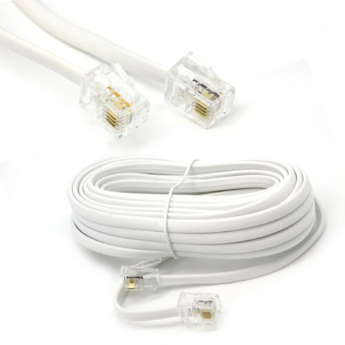 20m Meter RJ11 to RJ-11 ADSL Broadband Internet Router Modem DSL Phone Cable UK - Picture 1 of 12