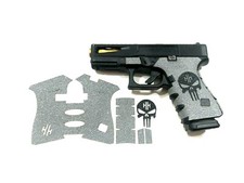 HANDLEITGRIPS Gray Textured Rubber Grip Tape Black SKULL KIT for Glock 44