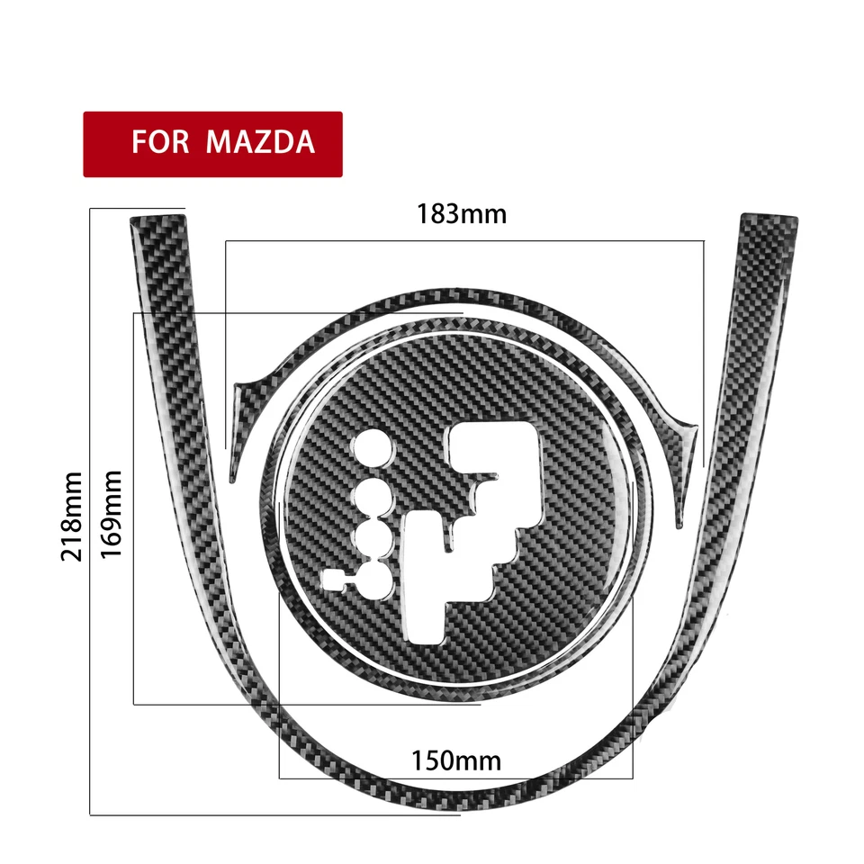 4Pcs Carbon Fiber Interior Gear Shift Cover Trim For Mazda MX-5 Miata 2009-2015 - Image 3 of 4