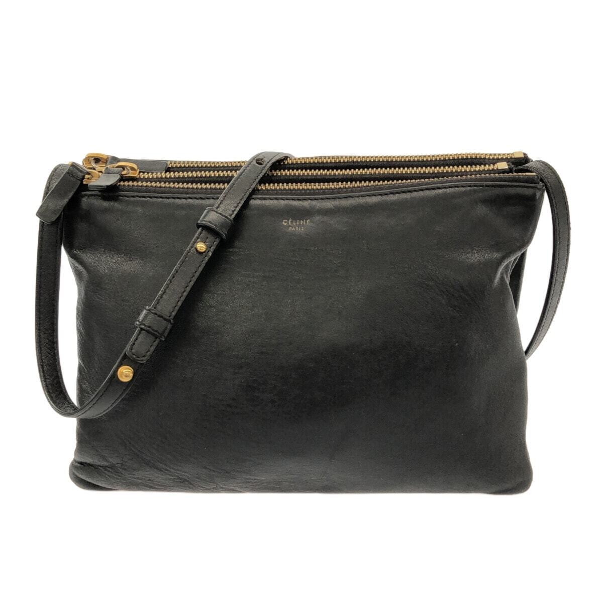 Auth CELINE Trio Large - Black Leather Shoulder Bag | eBay Auth CELINE Trio Large - Black Leather Shoulder Bag | eBay