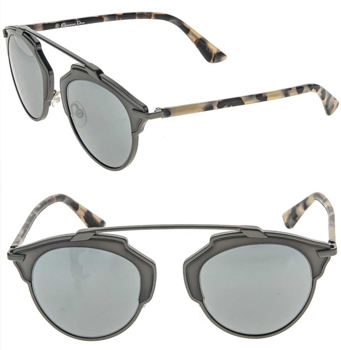 CHRISTIAN DIOR SO REAL Gray Metal Silver Mirrored Sunglasses
