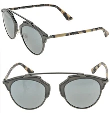 CHRISTIAN DIOR SO REAL Gray Metal Silver Mirrored Sunglasses DIORSOREAL SOREAL
