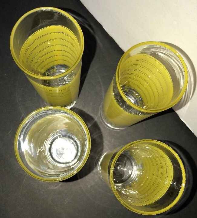 Bacardi Limon Highball Glasses Yellow Drinking Glasses Set of 4 Fun Gift Idea - Image 3 of 4
