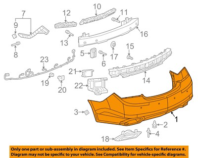 GM OEM 14-16 LaCrosse Rear Bumper Bumper Components-Bumper Cover ...