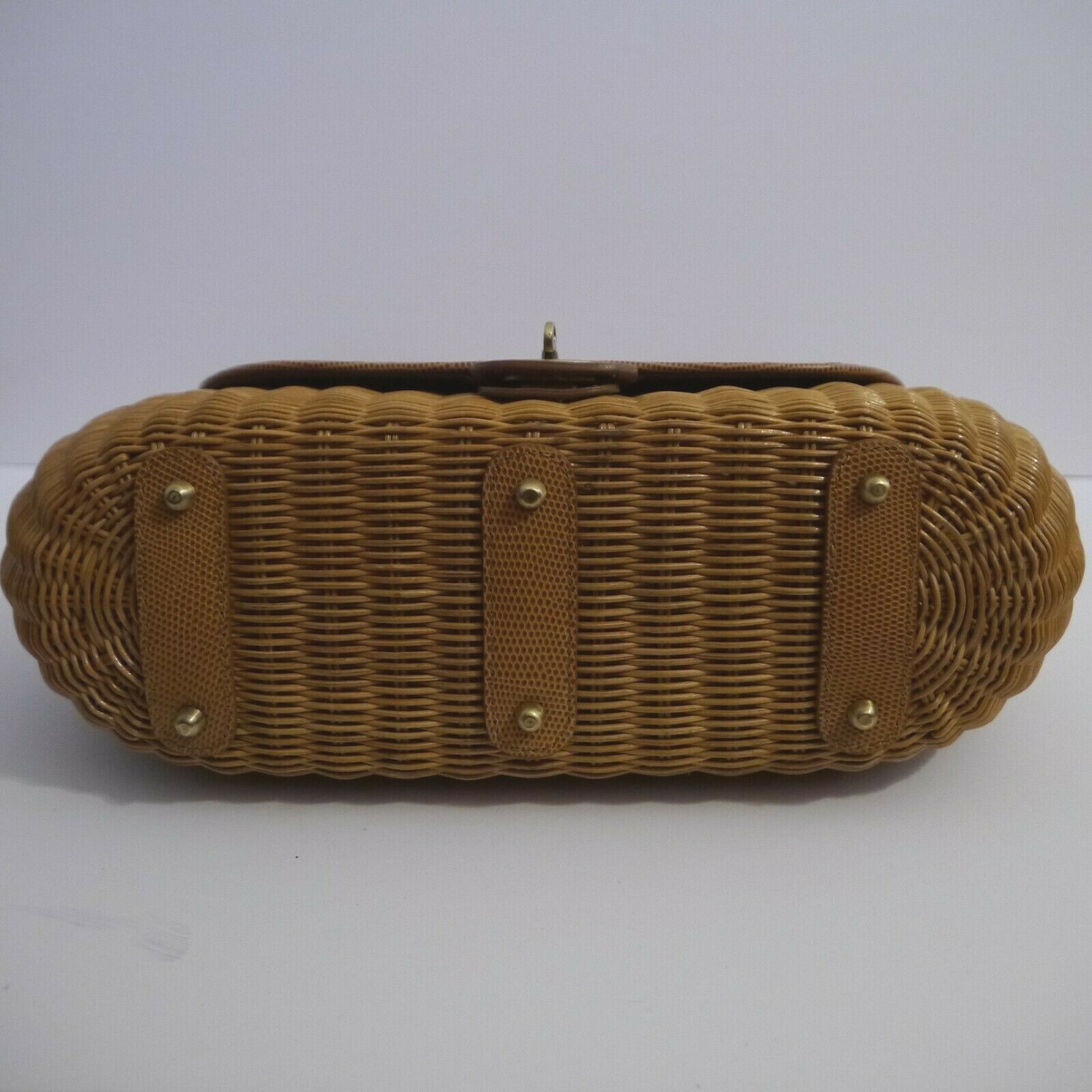 ERIC JAVITS wicker with python croc embossed leat… - image 4