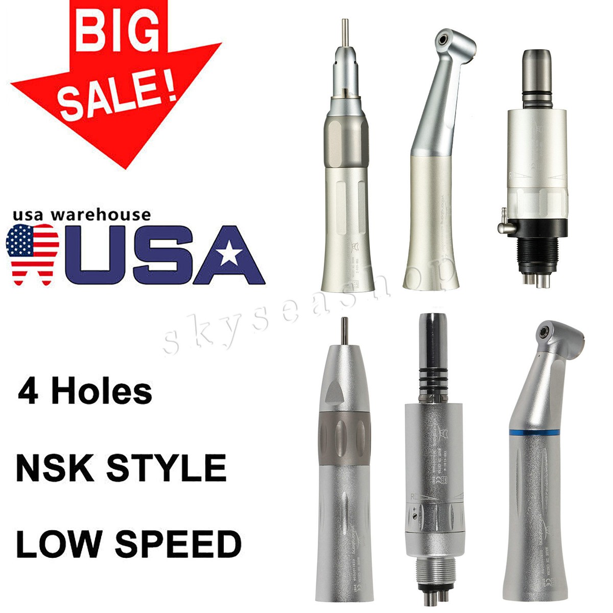 MAO　0206 Dental Low Speed Contra Angle Straight Handpiece Motor 2/4H