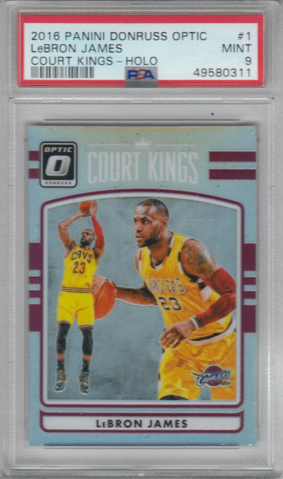 2016 PANINI DONRUSS OPTIC LeBRON JAMES COURT KINGS  - HOLO PSA MINT 9