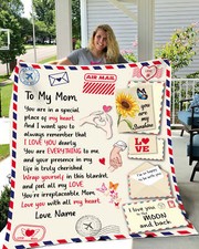 Custom Letter To My Mom Blanket, Personalized Mom Blanket, Birthday Gift