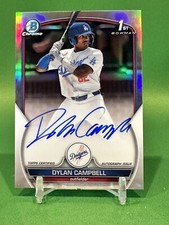 2023 Bowman Draft Dylan Campbell 1st Chrome Refractor Auto /499 #CDA-DCA Dodgers