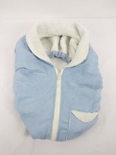 Microsuede Sherpa Lined Infant CarSeat Cover Blue Zipper Kiddopotamus Wind Block