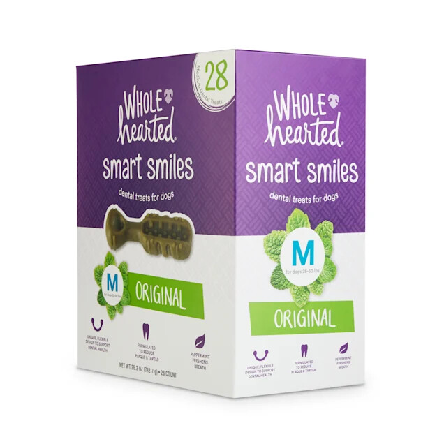 Wholehearted Smart Smiles Original Flavor Medium Dog Dental Treats 26.2