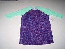 Lularoe Kids Girls Tunic Top Sloan 3/4 Sleeve Multicolor Size 12 NWT