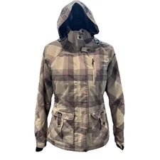 Polar Edge Women White Purple Plaid Silver Series Ski Snowboard Jacket Top Sz S