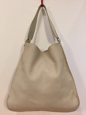 Daniella Ortiz Winter White Pebble Leather Tote Bag Handbag Purse | eBay