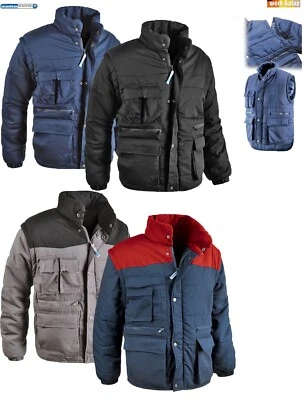 Giubbotto Imbottito Uomo Lavoro Super Antares Multitasche Maniche Staccabili SC