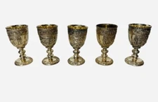 C & CO.Vintage Silver-plated Wine Gobelt Cup Goblet  Lot of 5 6Oz