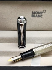 Montblanc Writers Edition Marcel Proust Silver Body Fountain Pen | Empty Refill