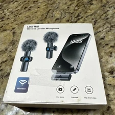 Leettus 2pcs Lavalier Wireless Microphone for iPhone iPad Video Recording Cpix