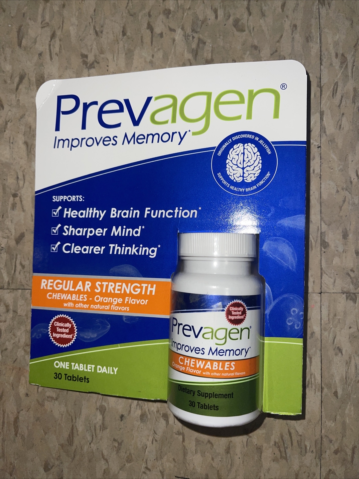 NEW! Prevagen Regular Strength Chewables Orange Flavor 30 Tablets ...
