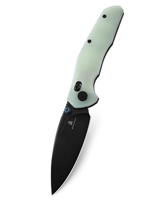 Bestechman Ronan Folding Knife Jade G10 Handle 14C28N Plain Black Blade BMK02I