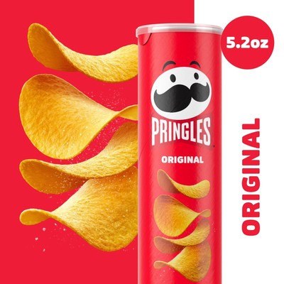 Pringles Original Potato Crisps Chips 5.2 oz. (Pack of 3 Cans)