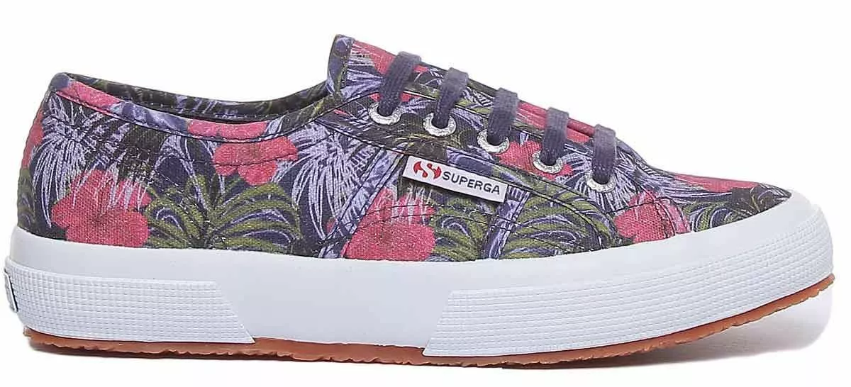 Superga 2750 Fantasy Floral Print Lace Up Vulcanisd In Multi Colo