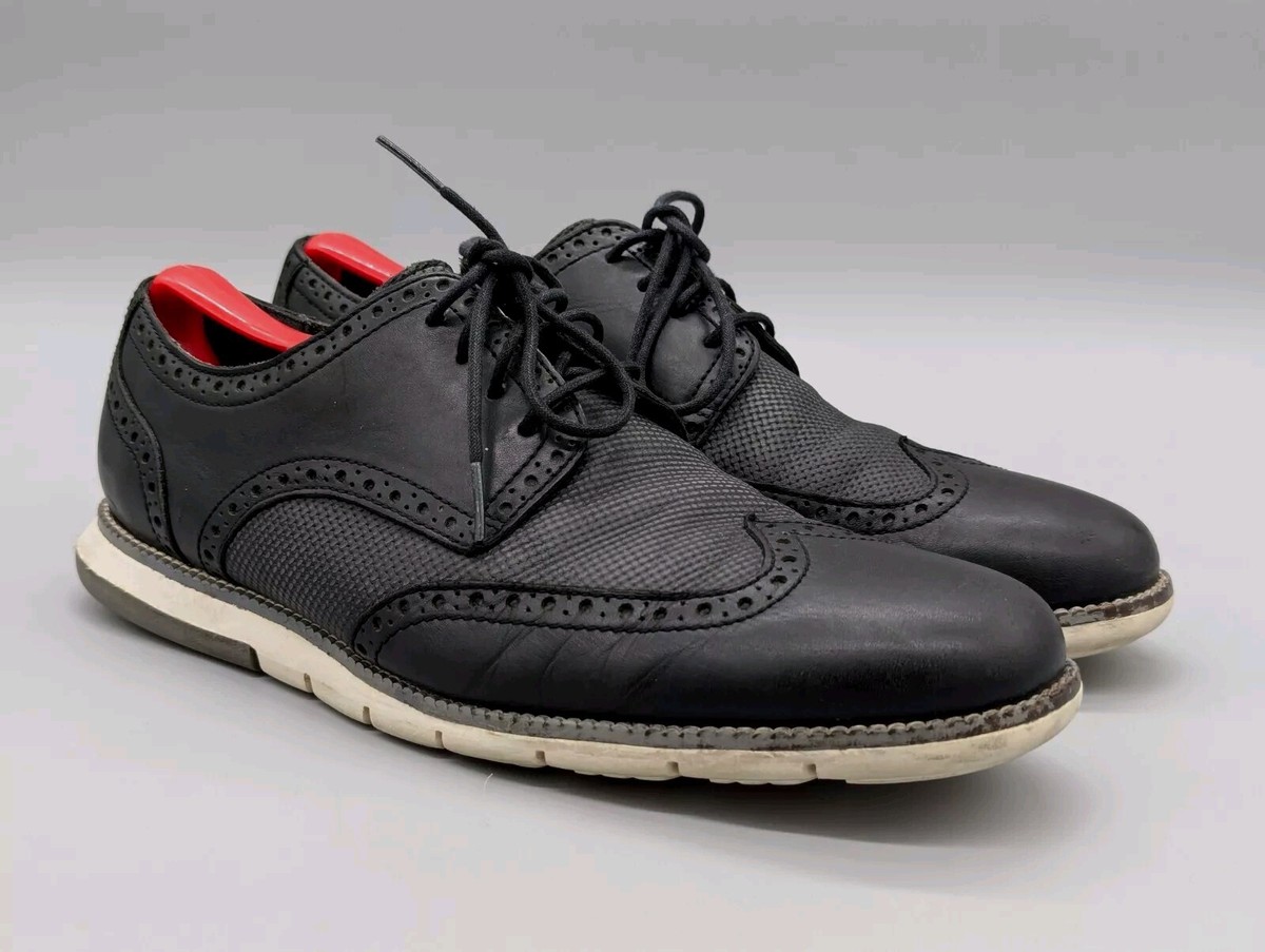 Cole Haan Grand Mens Oxford Sz 10 M Black Leather Wingtip Lace Up Round Toe Men main image 3