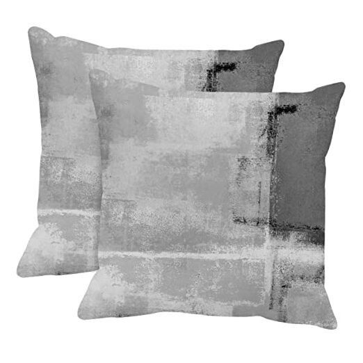 Throw Pillow Covers Modern Home Art Decor, 18 x 18 18 x 18-Inch Grey White-image