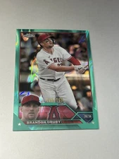 2023 Topps Chrome Brandon Drury Aqua Lava Refractor /199 SP LA Angels ⚾️🔥