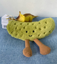 Mini Pickle Plush Bag Charm Keychain Cute Green Jellycat Amuseables Dust Bag NWT