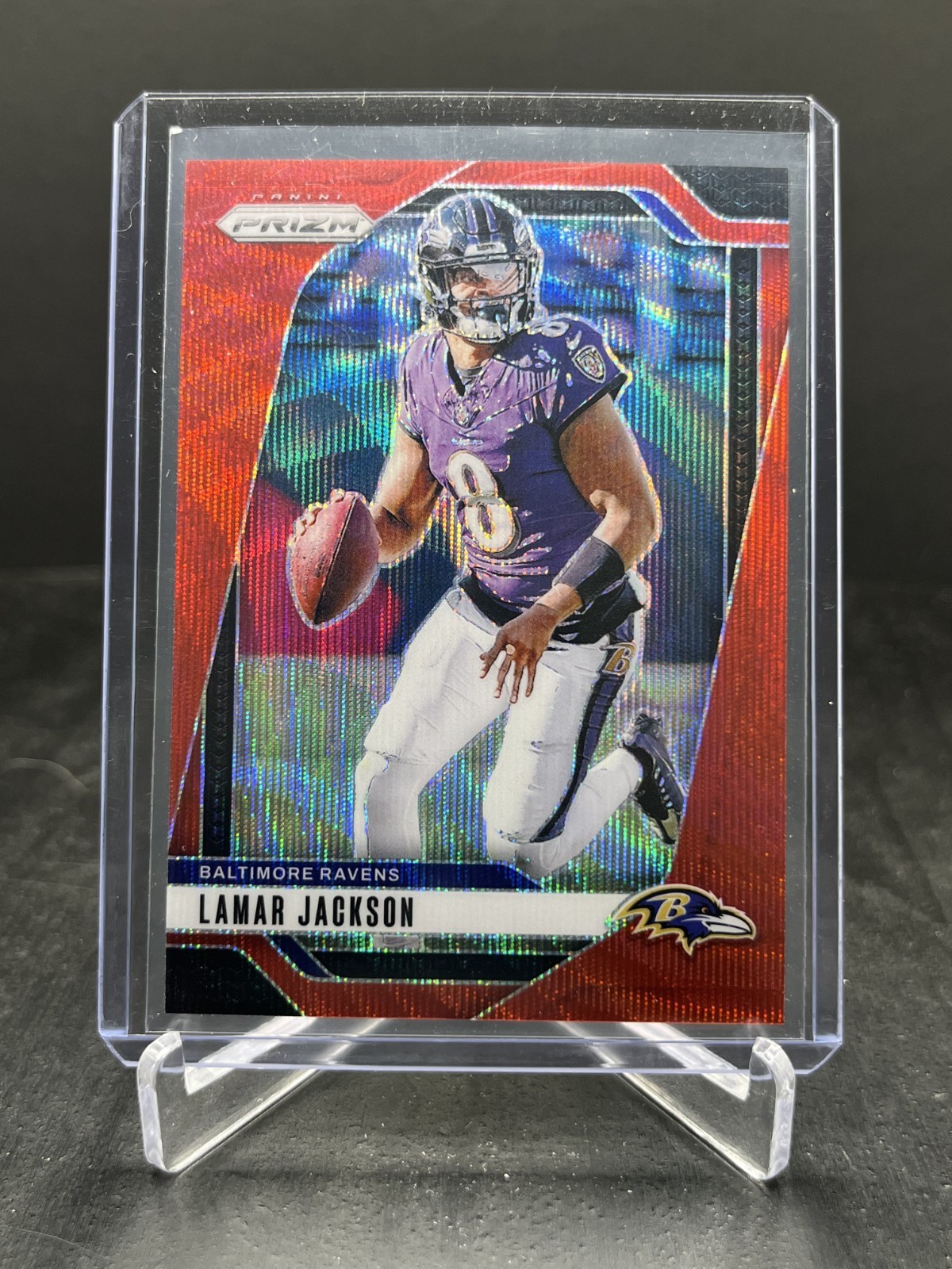 2024 Panini Prizm Football Lamar Jackson Red Wave 071/149 #19