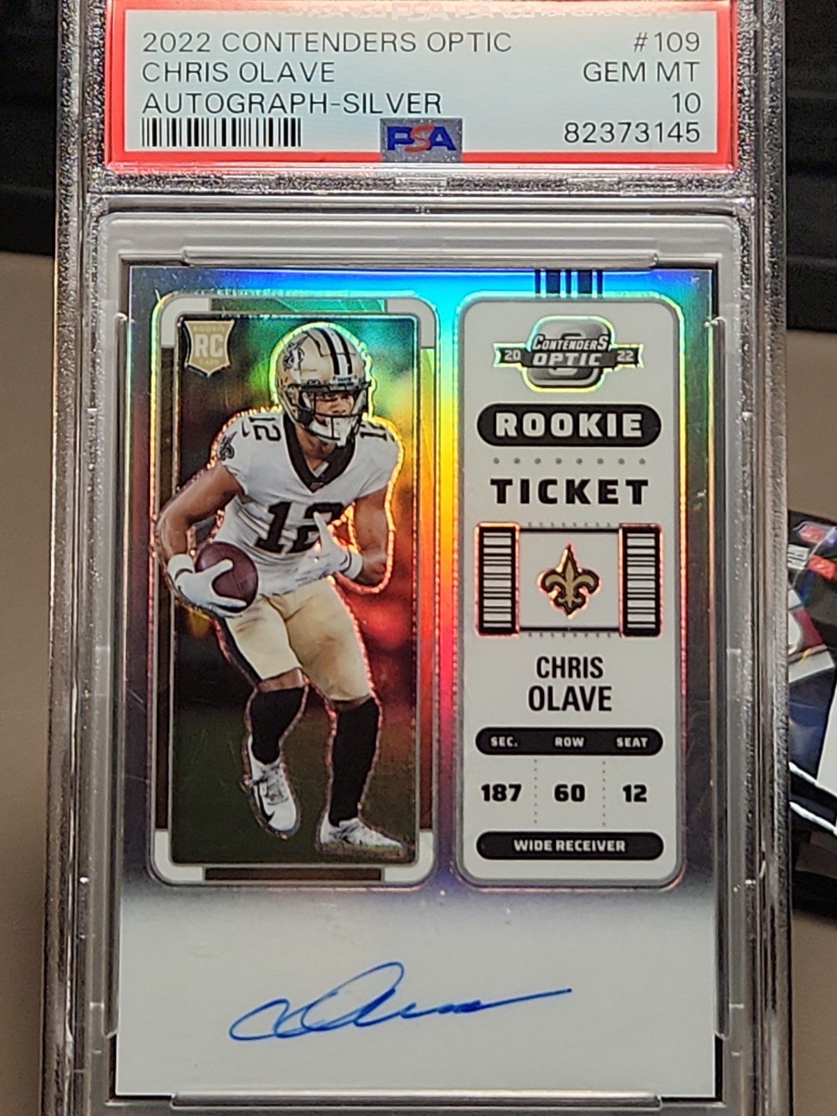 Chris Olave Panini Contenders Optic #109 Autograph Silver