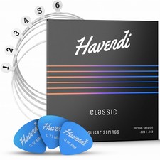 Nylon Classical Guitar Strings Silver Coated 6 String Set Includes 3 Picks