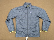 Patagonia Nano Puff Jacket Kids XL 14 Gray Quilted Puffer Full Zip 68006 Lime