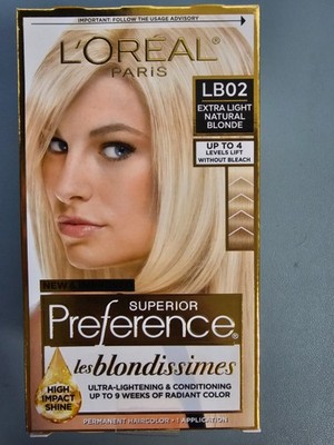 2 PACK L'Oreal Preference Permanent Hair Color LB02 Extra Light Natural Blonde