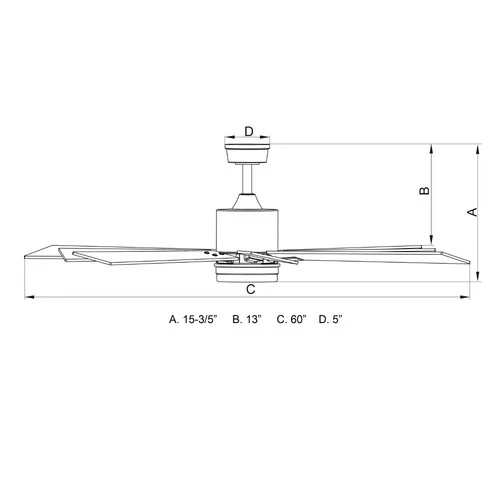 Crawford 1-Light Ceiling Fan in Industrial Style 18 Inches Tall and 60 Inches - Picture 9 of 9