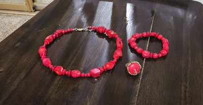 Barse Red Coral Jewelry Set