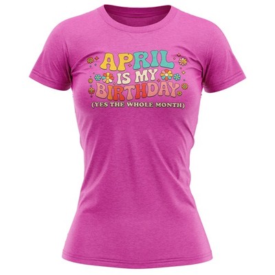 April Geburtstag Damen T-Shirt Lustig Feier Tee Humorvoll Geburtstag Geschenk Fo...