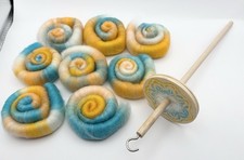 35g of Rolags + Drop Spindle Beginner Yarn Spinning Gift Kit Falkland Wool READ