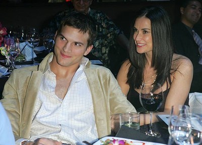 Ashton Kutcher Demi Moore at Ubidcom Joins Forces with Hollywood S- Old Photo 3