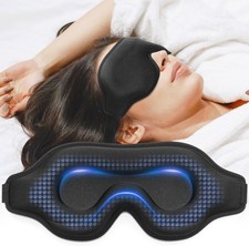 Weighted Eye Mask for Sleeping, 3D Contoured Sleep Black-weighted