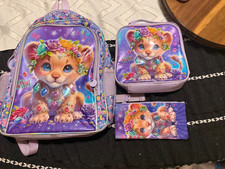 3Pcs Backpack for Girls, 16 Kids Bookbag with...