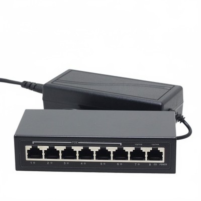 DSLRKIT 250m 8 Ports 6 PoE Switch Injector Passive Power Over Ethernet 52V 1.85A